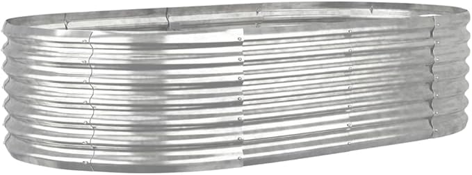 SKM Garden Raised Bed Powder-Coated Steel 59.8x31.5x14.2 Silver (5.96 KG/13.112 LBS)