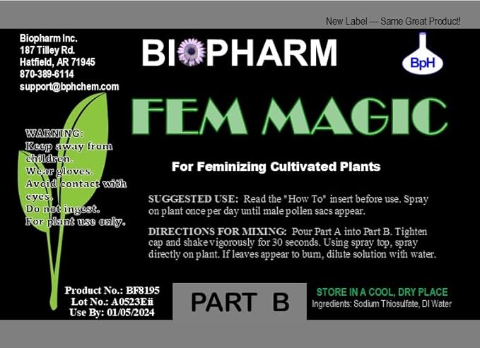 Fem Magic Kit — Seed Feminizer Spray for Medical Plant Cross Breeding — Feminization Spray — One Plant Use