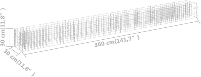 Gabion Galvanized Steel Welded Mesh Fence for Landscape Rock Retaining Wall Raised Garden Bed - Silver Wire Grid Cages &amp Baskets for Stone Patio