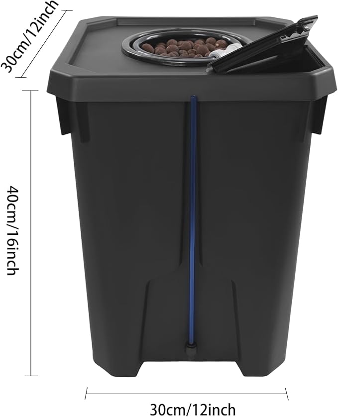 Hydroponics Grow System with Top Drip Kit 7.13 Gal Hydroponics Growing System Kit with Air Pump Clay Pebbles Culture Bucket System Recirculating Drip Garden System (2)
