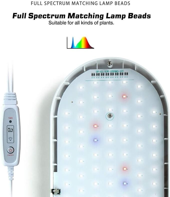 Indoor Herb Garden Kit for 10 Plants with 10W LED Grow Light Hydroponic Planter Pot Water Injection Port Design