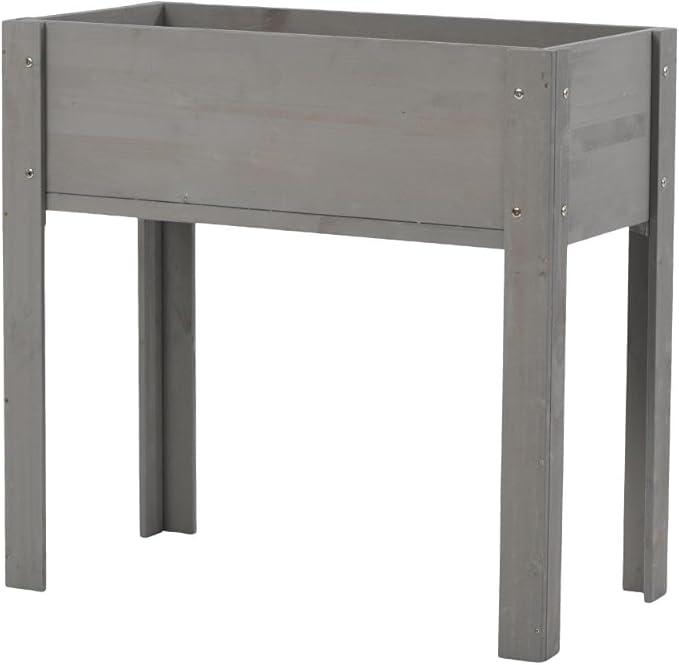 31X31X16 Inch Raised Garden Bed with Legs Solid Wood Grey Bigger &amp Sturdier Planter Raised Bed Outdoor Plants Flowers Fruits Vegetable Herb Growingg Seasonal Garden Upgrade