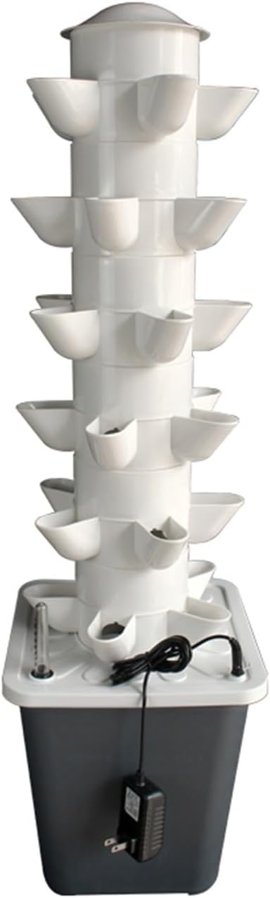 Garden Vertical Hydroponic Tower Hydroponics Growing System Tower with Water Storage Function Column Water Supply PP Material for Herbs Fruits Vegetables