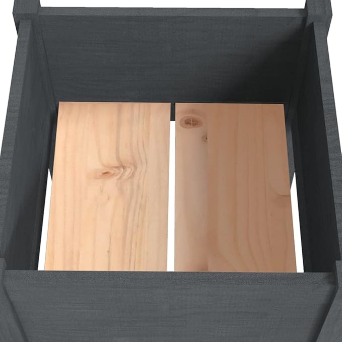 Garden PlantersFreestanding PlantersMultifunctional High BedsBalcony Planter BoxPlant Privacy FencePatio Raised Bedsfor VegetablesFlowersHerbs2 pcs Gray 15.7x15.7x27.6 Solid Wood Pine