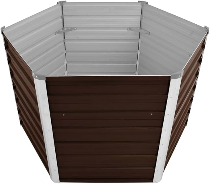 Garden Raised Bed Planter Raised bedsGalvanized PlanterFlower BedTroughMetal PlanterRaised Garden BedBrown 50.8x50.8x30.3 Galvanized Steel