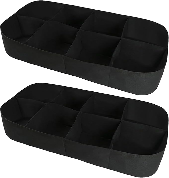 hatleues 2Pcs Rectangle Plant Grow Bags Fabric Raised Garden Bed for VegetableOutdoor Gardening Container Breatheable Cloth Raised Planters for Indoor and Outdoor 2pcs Large
