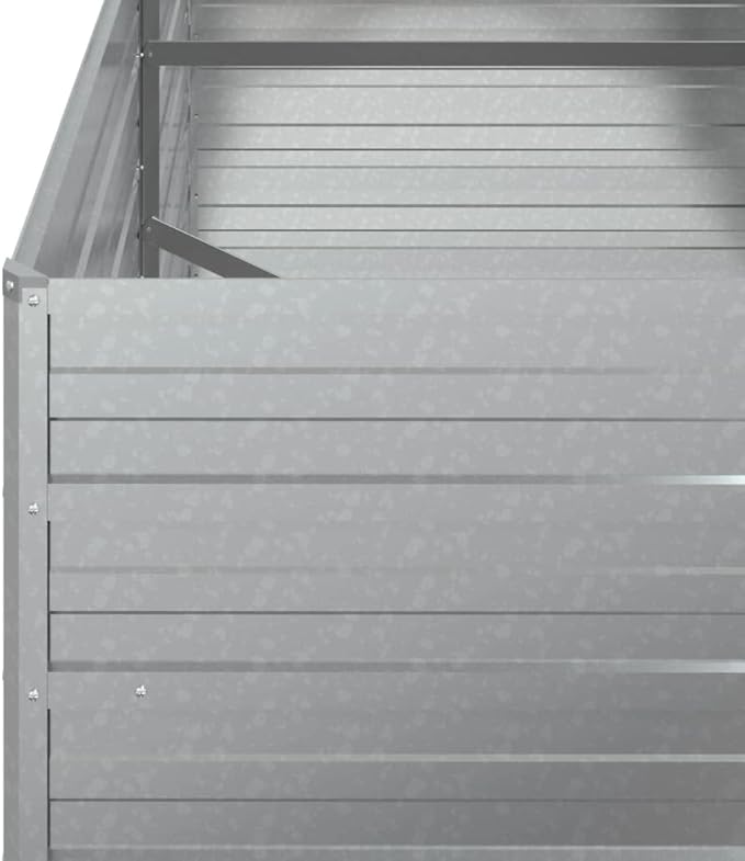 Garden Raised Bed 63x31.5x30.3 Galvanized Steel Silver