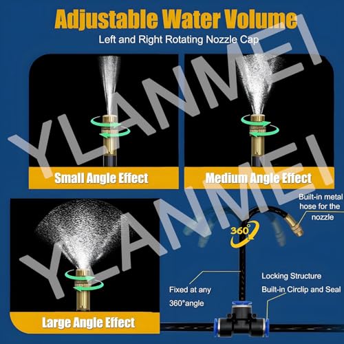 360° Curved Automatic Drip Irrigation System for Garden - Universal Plant Watering Kit with 40m/131ft Hose &amp Timer Efficient Garden Sprayer for Hassle-Free Watering