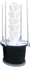 Indoor Garden Hydroponics Growing System Kit Hydroponics Tower with LED Grow Light Soilless Cultivation Waterproof Design for Fruits Vegetables Herb(White6 Layers)