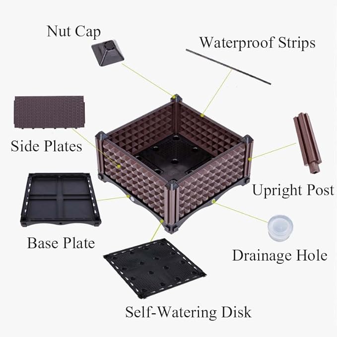 YSUEFIJO Raised Garden Bed for Vegetables Planter Box for Outdoor Plants Garden Planter Box Kit Elevated Garden Boxes Plant Pots for Vegetables Flower Herb Patio