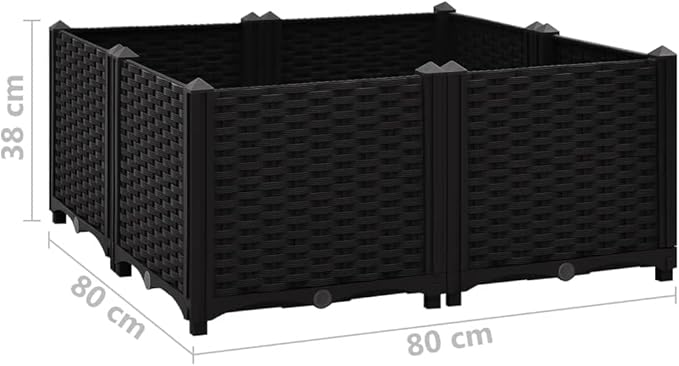 Raised BedElevated Planter BoxRaised PlanterGarden BoxPlanter Boxfor Vegetables Fruits Flowers Herbs 31.5x31.5x15 Polypropylene