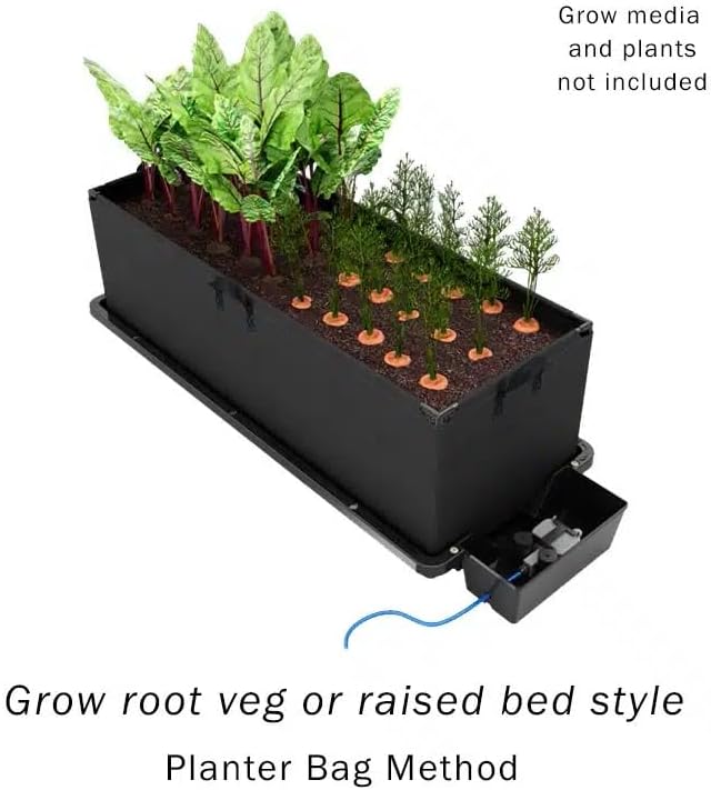 AutoPot Tray2Grow System - Tray2Grow with Planter Bag and No Tank - Self-Watering Gravity-Fed Hydroponic Indoor System Black