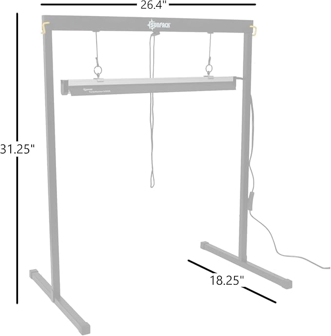 SUNPACK Metal Grow Light Stand with T5 Light System - Ideal for Greenhouses or Indoor Gardening 6400K Grow Light with Reflectors (26.4)