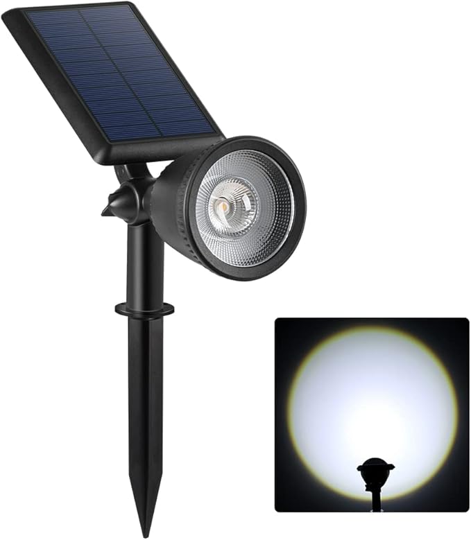 Solar Powered Sunset Spotlight Outdoor Waterproof Spot LED Accent Landscape Uplight for Outside Trees House Flag Sculptures Lawn Wall Yard and Garden Independently Adjustable Light &amp Panel
