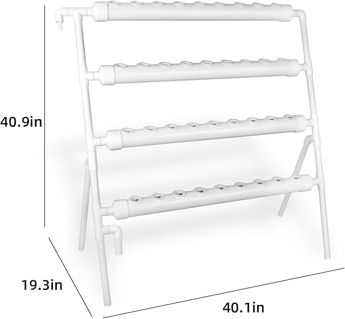Hydroponics Growing System Kit 36 Plant Sites Food-Grade PVC-U Pipes Hydroponic Grow Kit Gardening System for VegetablesFruitsHerb