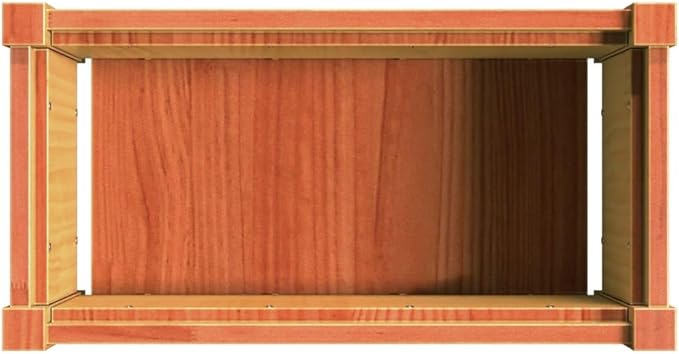 Wax Brown Solid Pine Wood Garden Planter 23.6x23.6x12.2 inch Rectangular Raised Garden Bed for Outdoor Plants Decorative Inlays Durable