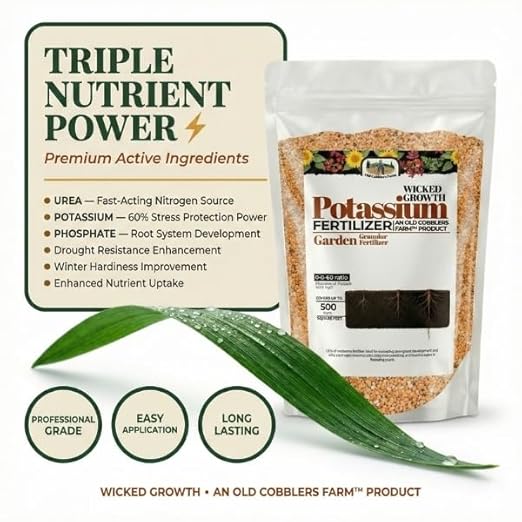 Old Cobblers Farm™ Wicked Growth Potassium Fertilizer - Strengthens Roots Boosts Resilience &amp Promotes Lush Growth (5 lbs | 10 lbs | 15 lbs | 20 lbs) (15lbs)