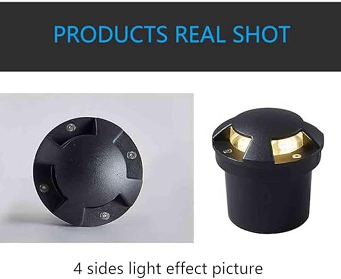 LED Recessed Ground Spotlight - Garden Buried Lights - 4 Sides Light Emitting Waterproof IP65 Recessed In-Ground Lamp for Courtyard Pathway Landscape Lamp(Red18W-24V)