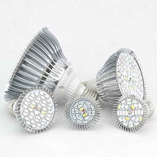 Luopan Indoor Lighting LED Grow Light AC85-265V 18W 28W 30W 50W 80W E27 Hydroponic Lighting for Flower Hydroponics System Indoor Garden Greenhouse Plants (Color : 50W)