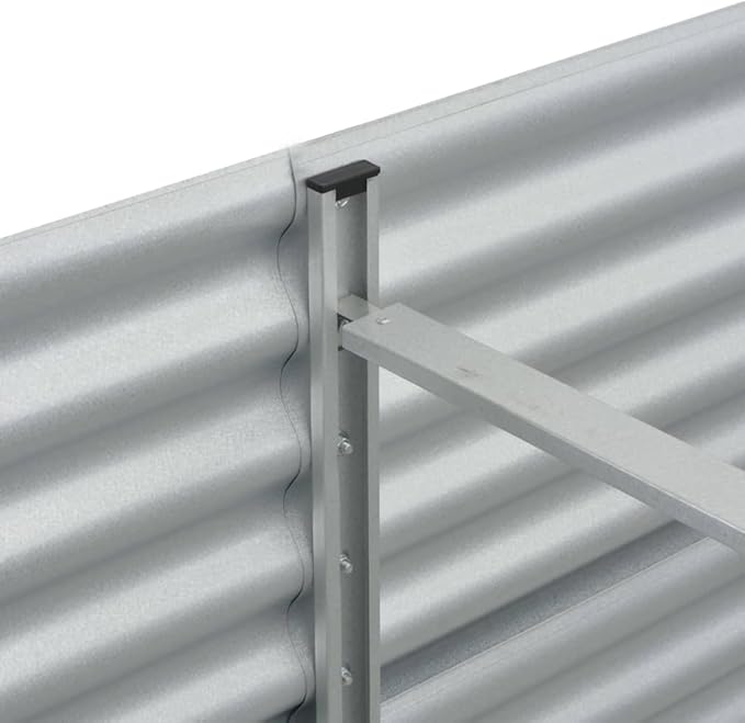 SKM Garden Raised Bed Garden Raised Bed 126x31.5x17.3 Galvanised Steel Silver