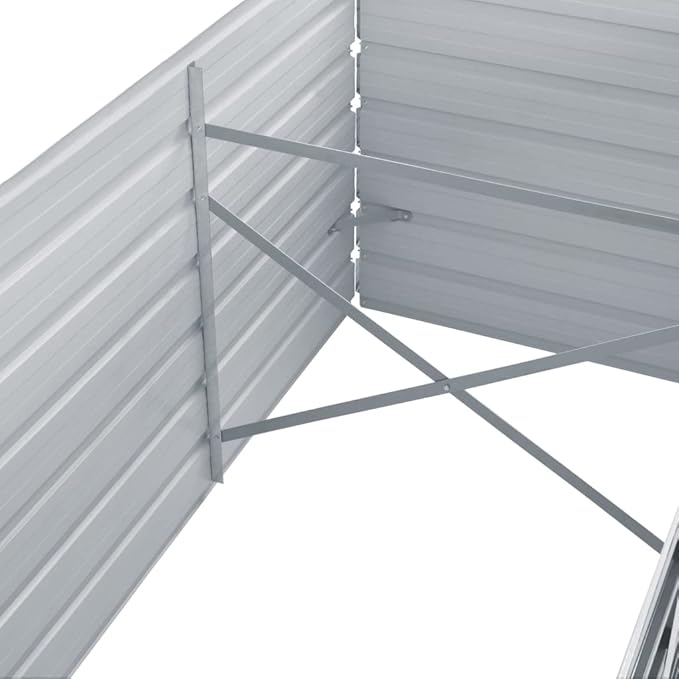 Garden Raised BedFlowerpotsPlantersRaised Garden PlanterRaised Planter Boxfor Indoor Outdoor VegetablesFruitsPotatoFlowersGalvanized Steel 94.5x31.5x31.3 Gray