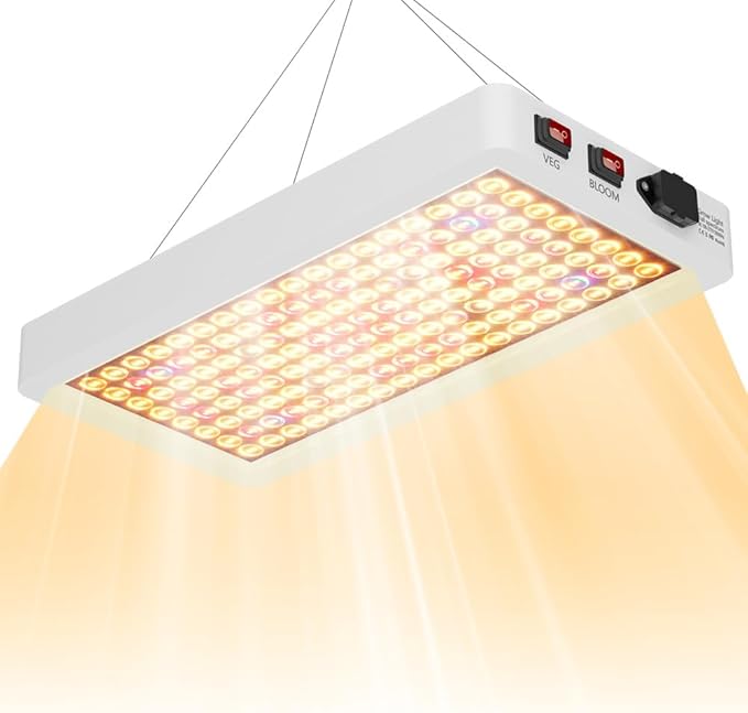 1200W LED Full Spectrum Plants Grow Lights Fill Lamps with Veg/Bloom Settings &amp Stepless Dimming AC100-277V Universal Voltage With Enhanced UV/IR Suitable For Home Greenhouse Hydroponic Cultiva