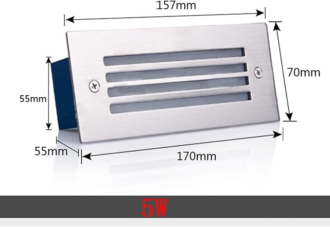 3W/5W Rectangle Garden LED Buried Lights - LED Landscape Lights IP65 Waterproof Outdoor Recessed Spotlights Stair Corner Lights for Patio Pathway Step Buried Garden Lamp(Red5W(AC24V))