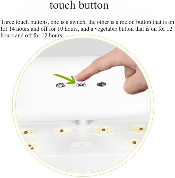 10-Hole Smart Plant Grow Light - Full Spectrum LED Lighting | 3.6L Auto Water/Oxygen Circulation | One-Touch Control | Indoor Vegetable/Fruit Growing Kit | Gardening Essential (Black)