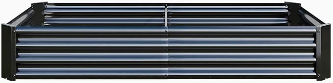 Metal Galvanized Raised Garden Bed Kit 6 x 3 x 1 ft Galvanized Steel Raised Garden Planter Box Outdoor with Open Base for Growing Vegetables/Flowers/Herbs/Fruits/Succulents Rectangle Black