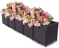 YSUEFIJO Planter Box Outdoor Raised Raised Garden Bed for Vegetables Garden Bed Kit Plastic with Drainage Holes for Flowers Herbs Fruits