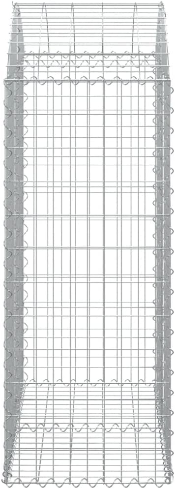 Gabion Basket Silver Galvanized Iron Large 39.4x39.4x55.1 Inch Rectangular Planter for Outdoor Plants Durable Raised Garden Bed