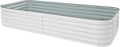 Eapmic Raised Garden Bed Galvanized Metal Planter Box Modular Outdoor Raised Planter Bed Rectangular Flower Bed Kit for Vegetables Flowers Backyard Patio (112.2×23.62×17in)