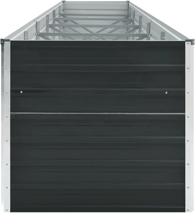 Garden Raised Bed Galvanized Steel 189 x 31.5 x 30.3 Anthracite Large Planter Box Outdoor Elevated Garden Bed for Vegetables Flowers and Herbs with Easy Assembly