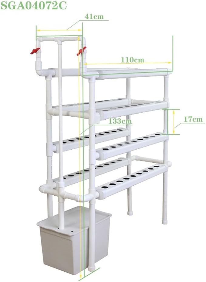 Hydroponics Growing SystemVertical Hydroponic Growing Systems PVC for Plant Leafy Vegetable with Pump System with Grow Baskets and Sponges GYL24824