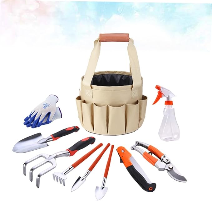 10pcs Aluminium Alloy Garden Tool Set Lightweight and Gardening Supplies for Planting Weeding and Cultivating for Garden