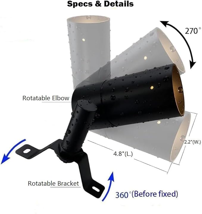Arrownine Landscape Lighting Down LightsMoon Light Low Voltage Outdoor Wall Tree Mount Lighting Replaceable MR16 LED Bulb Included Black Finish with Bulb