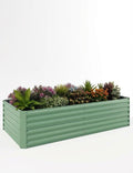 GAOMON 8x4x2ft Galvanized Raised Garden Bed 24-Inch Planter Boxes Outdoor Heavy Duty Raised Garden Beds Outdoor for Vegetables Herbs &amp Flowers Rust-Resistant Gardening Bed Green