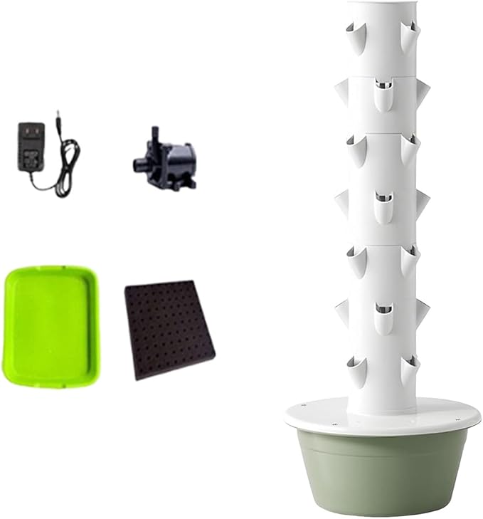 Hydroponic Grow Tower Indoor Smart Garden 5/7/9-Tier Soilless Hydroponic Planting System with Drip Irrigation for Home Balcony Gardening(7th Floor)