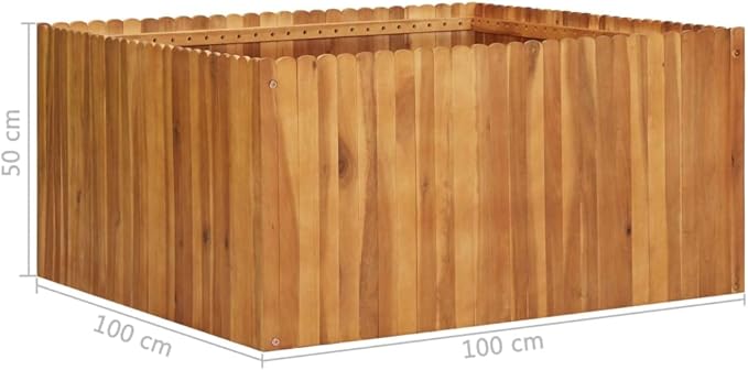 vidaXL Garden Raised Bed 39.4x39.4x19.7 Solid Acacia Wood