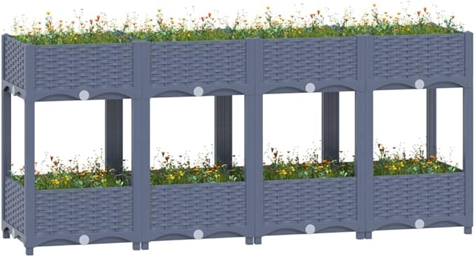 Raised Bed PlanterGarden BedGalvanized Raised Garden BedPlanter Raised bedsGalvanized Planter63x15.7x28 Polypropylene