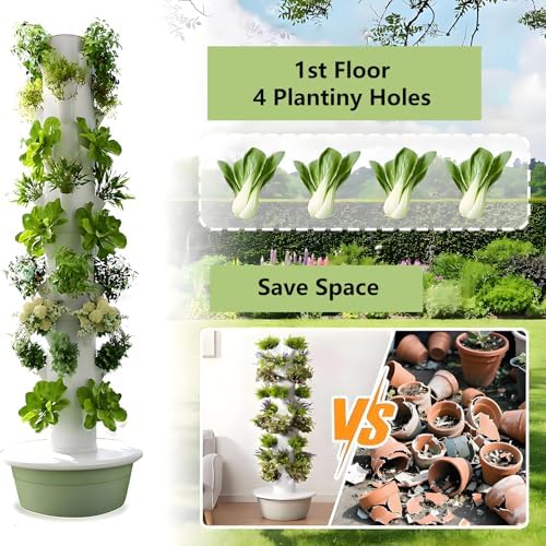 Smart Hydroponics Growing Tower - 7-Layer Aeroponic Garden Indoor Vegetable Planter for Gardening Enthusiasts Space-Saving Plant Climbing System Indoor Smart Garden.