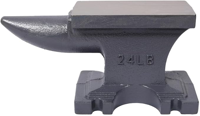 Cast Iron Anvil Single Horn Anvil with 6.8 x 3.3 Inch Countertop and Stable Base Luxebough High Hardness Blacksmith for Bending Shaping Forging Premium Rugged Design (24LB)