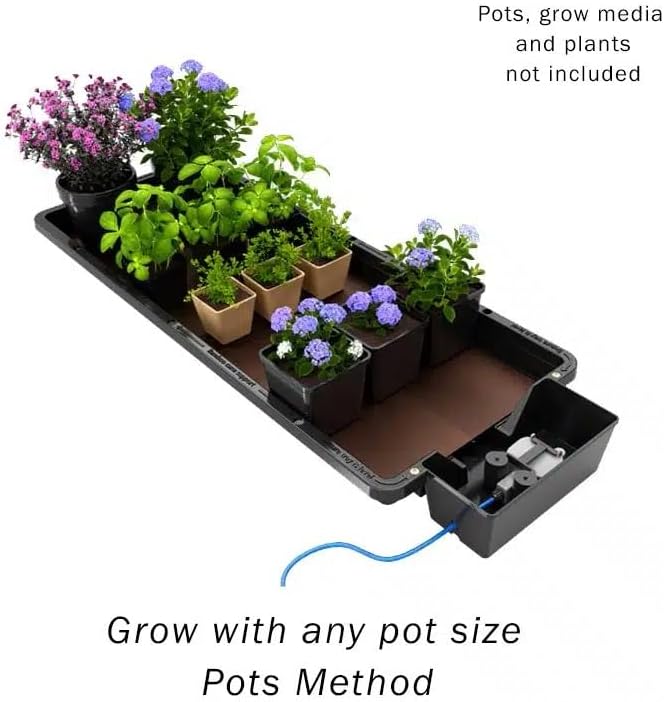 AutoPot Tray2Grow System - Standard Tray2Grow with 25 Gal PRO FlexiTank - Self-Watering Gravity-Fed Hydroponic Indoor System Black