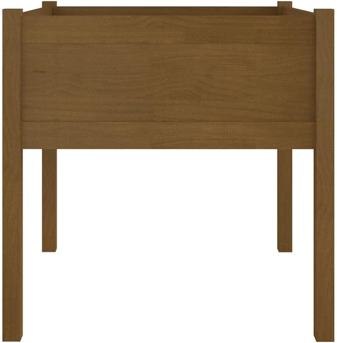 Garden PlanterGardening AccessoriesModern DesignBackyard Raised BedsPatio Raised BedsHerb PlantersFreestanding Plantersfor BalconiesDecksHoney Brown 27.6x27.6x27.6 Solid Wood Pine