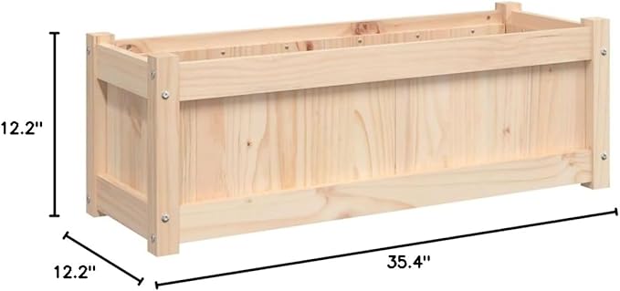 Garden Planters 2 pcs Planter Boxes Raised Flower Bed Standing Planter Gardening Box Suitable for Corridor Nursery Courtyard Orchard Solid Wood Pine