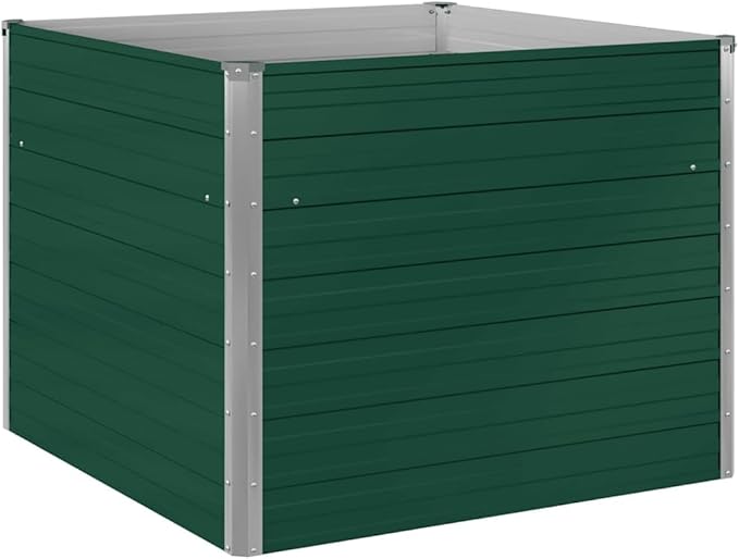 Green 39.4 Galvanized Steel Raised Garden Bed for Vegetables &amp Flowers Drainage &amp UV Resistant
