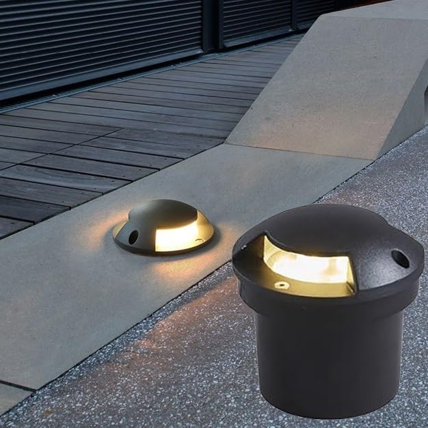 LED Ground Lights - Outdoor Landscape Light Warm White AC 24V Low Voltage Recessed One/Two/Four Side Spotlight IP67 Waterproof Premium Anti-Glare Pathway Ligh24w-Two Sided Luminescence
