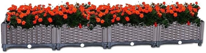 YSUEFIJO Raised Garden Bed Kit Raised Garden Bed Planter Box Outdoor Elevated Flower Box Vegetables Growing Planter Patio Gardening Planter Box