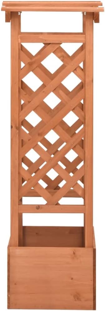 Vegetables Flower Herb Plants Bed Outdoor Furniture Decoration Garden Raised Bed Trellis Planter with Arch 19.3x15.4x46.1 Firwood for Backyard Patio Deck Lawn