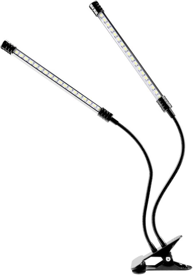 LED Grow Light for Indoor Plant 18W LED Auto ON/Off Timer Full Spectrum Plant Lights 4/8/12H Timing 5 Dimmable Levels for House Garden Hydroponics Succulent Growing (18W-Double Head)